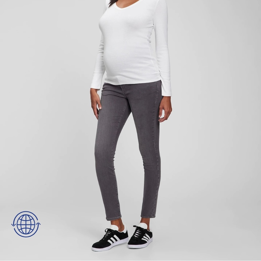 Maternity True Waistband Full Panel True Skinny Jeans - Grey Wash